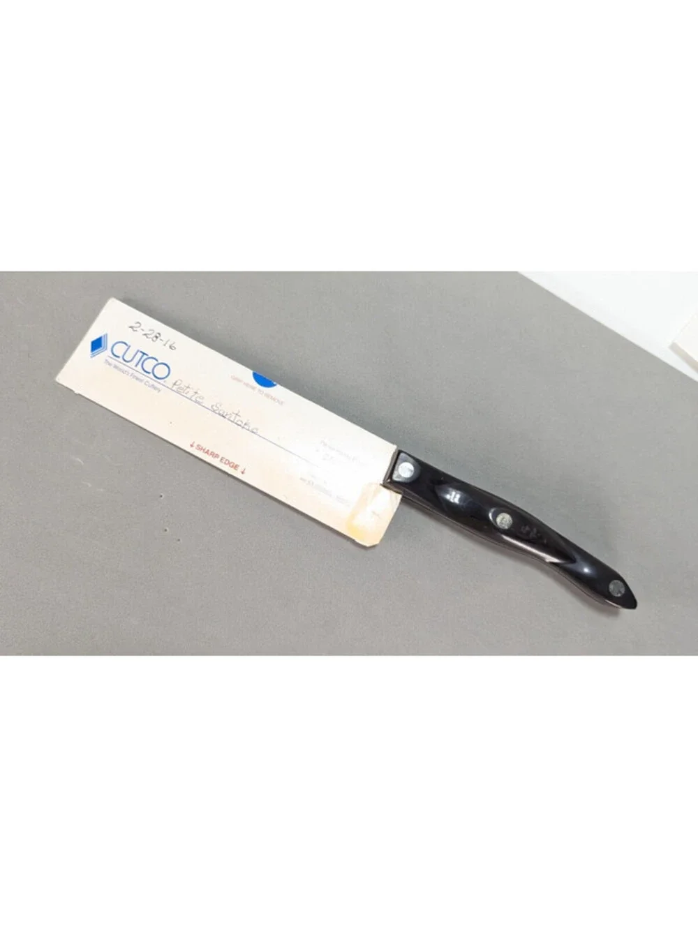 VTG Cutco Petite Santoko Knife 2166KP Black Handle 6